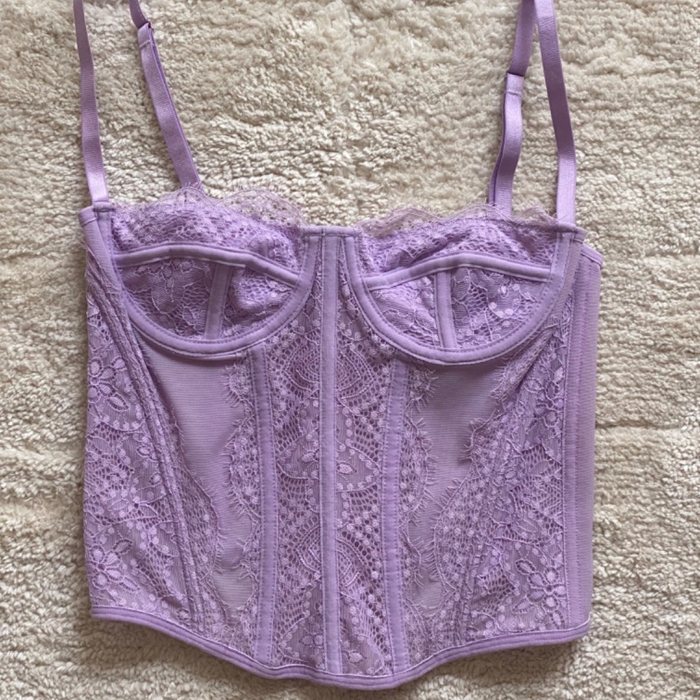 Lilac Purple Lace Corset Top